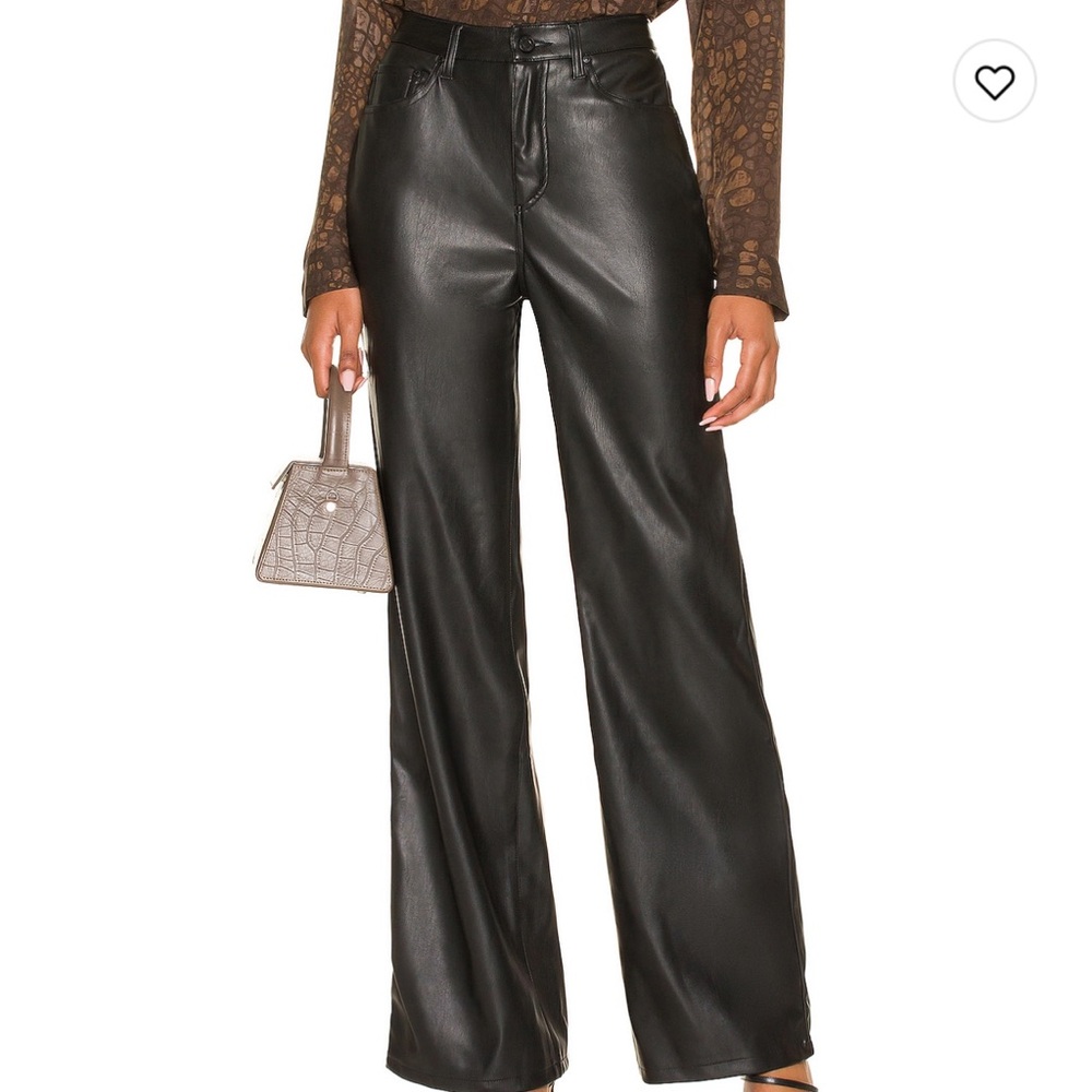 AFRM Dawson Faux Leather Wide Leg Pants High Rise